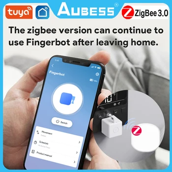 AUBESS Tuya Zigbee akıllı bluetooth Parmak Bot Anahtarı Düğmesi İtici Akıllı Yaşam App Ses Kontrolü Alexa Google Asistan