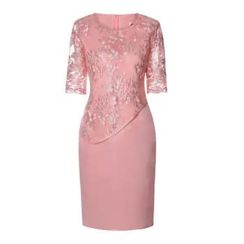 Zarif Elbise Güzel Nakış Çiçek Dantel Dikiş Tombul Kadın Elbisesi Elbise Nefes Midi Elbise Streetwear