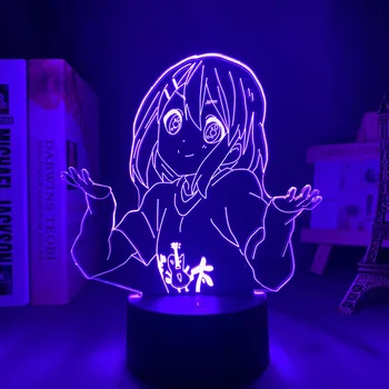 Akrilik Led Gece İşığı Lambası Anime K Yui Hirasawa Yatak Odası Dekoratif Odası Gece Lambası doğum günü hediyesi 3d masa lambası Manga