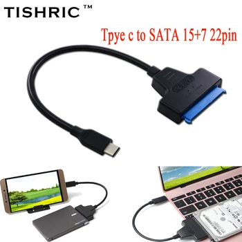 TISHRIC Tip-C SATA 15 + 7 22pin Sabit Disk Dönüştürücü Konnektör Kabloları Macbook İçin 2.5