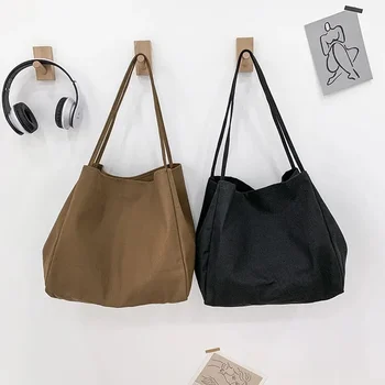 2023 Moda Tuval Büyük Kapasiteli pamuklu omuz çantası Kadınlar Bayanlar İçin Rahat Tasarımcı Çanta Tote Çanta Kullanımlık alışveriş çantası