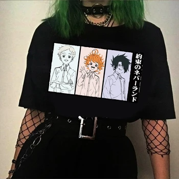 2021 Söz Verdi Neverland Anime T-Shirt Norman Yakusoku Hiçbir Neverland Anime Gömlek Söz Verdi Neverland Manga Gömlek Unisex Üstleri