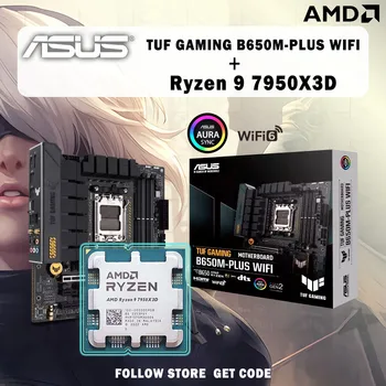 Yeni AMD Ryzen 9 7950X3D R9 7950X3D CPU+ASUS TUF OYUN B650M artı WIFI Anakart M-ATX AMD B650 DDR5 bellek yuvası AM5 anakart