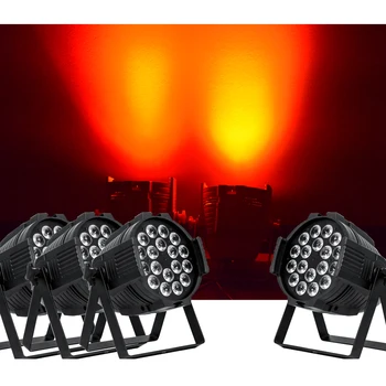 (4'lü paket) stok Altıgen 18X18W 6in1 RGBAW UV Alüminyum Yüksek Parlaklık LED Par Par Projektör Sahne Partisi Olay İçin