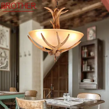 BROTHER Modern Boynuz avize ışık LED yaratıcı Retro cam kolye lamba armatürleri ev yemek odası yatak odası Cafe