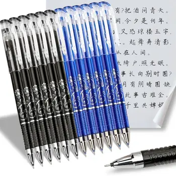 10 adet Silinebilir Nötr Kalem 0.5 0.35 Dolum Kristal Mavi Siyah Kırmızı Mürekkep Öğrenciler İçin Okul Uygulama Tükenmez Kalem Kaligrafi