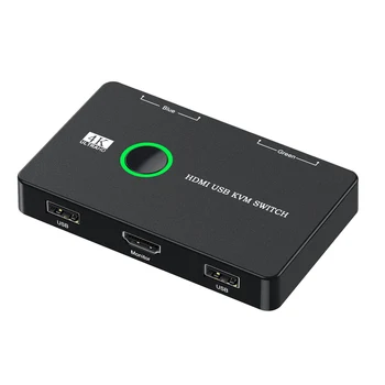 Seçici Çift Adet Paylaşımı Monitör Fare Tarayıcı Yazıcı HDTV USB Portu Klavye KVM USB 2.0 ve HDMI 4K Anahtarı