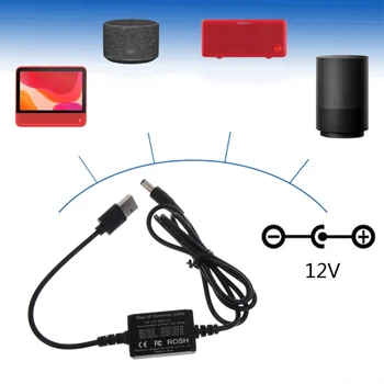 A0KB 5V için 12V Voltaj yükseltmeli dönüştürücü kablo Kablosu Güçlendirici Hattı USB DC5.5x2.1mm