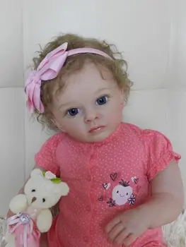 NPK 58CM Reborn Yürümeye Başlayan Tutti Bebek Kız Bebek Yumuşak Sevimli Bez Vücut Gerçekçi 3D Cilt Boyası ile Genesis Boya Sanat Bebek