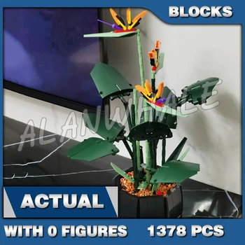 1378 adet Yaratıcı Uzman Cennet Kuşu çiçek Buketi Botanik Koleksiyonu T5008 Yapı Taşları Setleri İle Uyumlu Model