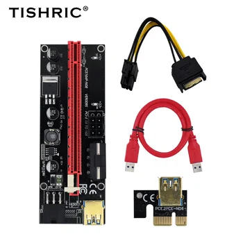 1/5 ADET TISHRIC PCI PCIE Yükseltici 009 / 009S Plus Madencilik Grafik Kartı PCI - E 16x Yükseltici Sata USB Yükseltici Ekran Kartı Madencilik Adaptörü