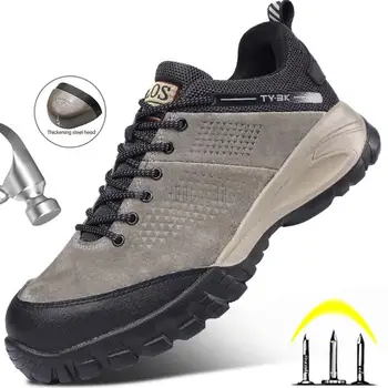 Erkekler İş Güvenliği Ayakkabıları Çelik burun İş Sneakers Yıkılmaz Ayakkabı Erkek Anti-Smash Endüstriyel ayakkabı Adam İş Güvenliği Botları