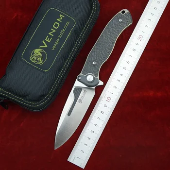 Yeni VENOM KEMİK DOKTOR katlanır bıçak M390 bıçak titanyum CF kolu katlanır bıçak açık avcılık survival hediye koleksiyonu