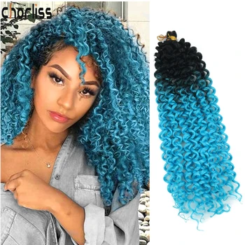 14 inç sentetik saç Uzantıları Afro Kinky Kıvırmak Büküm Tığ Örgüler Saç Demetleri Ombre Örgü Saç Gri Pembe Sarışın Mavi