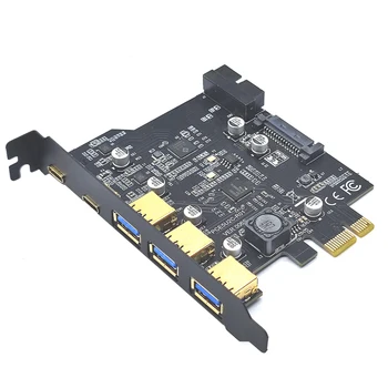 C tipi USB 3.2 Gen2 PCIE Kart Hub USB 3.0 PCI Ekspres Kart PCI-E PCI E USB 3 Adaptörü Çarpan USB3 3.1 Denetleyici Yükseltici Kartları