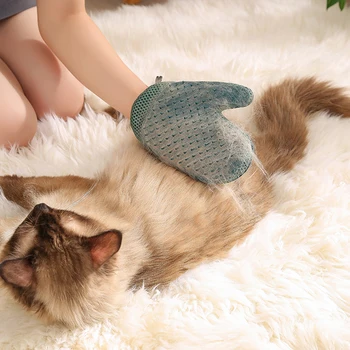 Yeni 2 İn 1 Kedi Saç Çıkarıcı Eldiven ve pamuk tiftiği temizleyici Giyim için Pet Köpek Bakım Eldiven Fırça Verimli Pet Saç Çıkarıcı Mitt