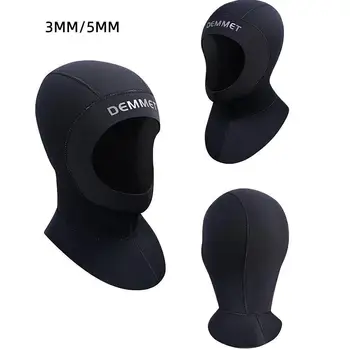 DEMMET 3mm / 5mm Neopren Tüplü Dalış Hood İle Omuz Dalış Ekipmanları Şapka Kap Kış Yüzmek Sıcak Wetsuit Spearfishing Dalgıç