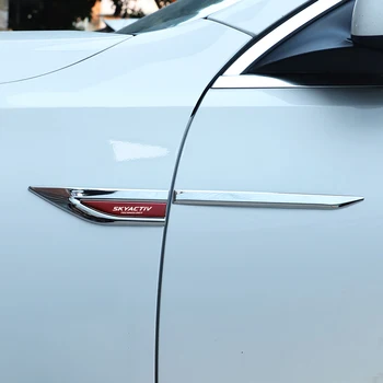 2 adet / takım Araba Çamurluk Paslanmaz Çelik Etiket Çıkartmaları Araba Modeli Amblemi Dış Dekorasyon Aksesuarları Mazda Skyactiv Teknoloji