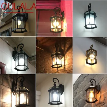 SOFİTY açık duvar aplikleri lambası klasik ışık Retro LED su geçirmez ev koridor dekorasyon için