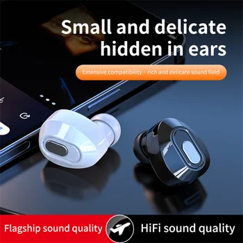 Mini Kablosuz kulaklıklar Bluetooth uyumlu 5.2 Kulaklık HD Çağrı Spor IPX5 Su Geçirmez TWS Kulakiçi mikrofonlu kulaklık