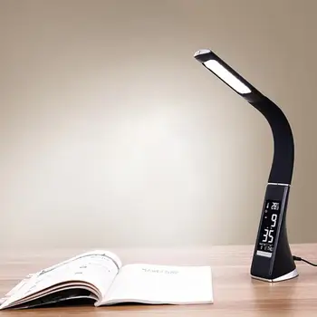 LED Masa Lambası Parlaklık Ayarlanabilir Dokunmatik Kontrol Titreşimsiz Dijital Ekran Mavi ışıksız LED Okuma Lambası Çalar saat