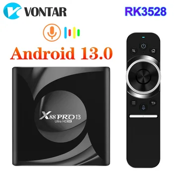 X88 Pro 13 TV Kutusu Android13. 0 Rockchip RK3528 Dört Çekirdekli 64bit Cortex A53 Desteği 8K Video Çözme 4K Wıfı6 BT5. 0 Set Üstü kutusu