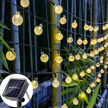 20/30/50/100 Kabarcık LED güneş ışığı açık hava aydınlatması Dize İşıklar Tatil Noel Partisi İçin Su Geçirmez Peri İşık Bahçe Garland