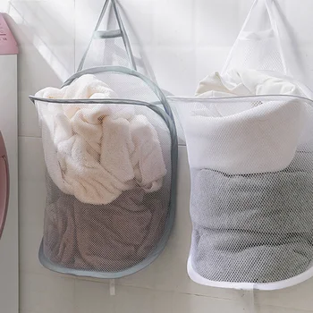 Taşınabilir Katlanır çamaşır sepeti saklama çantası Kirli Giysiler Banyo Giysileri Örgü saklama çantası Ev Duvar Asılı Sepet Kova