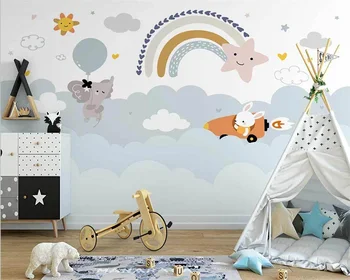 beibehang papel de parede Özelleştirilmiş Modern İskandinav Bulutlar çocuk Odası Bulutlar Yatak Odası Oturma Odası Arka Plan Duvar Kağıdı