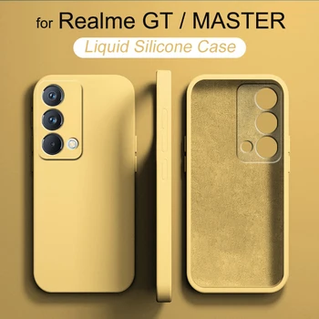20 Renkler Orijinal Sıvı silikon kılıf için realme GT Master Edition GTMASTER GT ME Küresel Sürüm telefon kılıfı KARE Tam Kapak