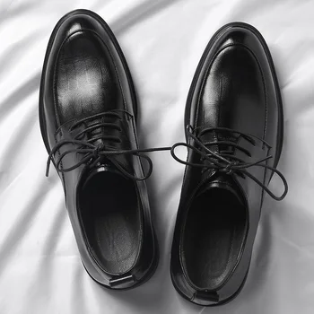 Erkek Hakiki Deri Oxford Rahat Elbise Ayakkabı Orijinalleri Lace Up Resmi Iş Rahat Günlük Derby Ayakkabı Erkek
