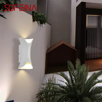 SOFEİNA Veranda Duvar Aplik Beyaz dış mekan duvar ışıkları Su Geçirmez IP65 Yaratıcı Yeni Tasarım Ev Sundurma Balkon Avlu Villa