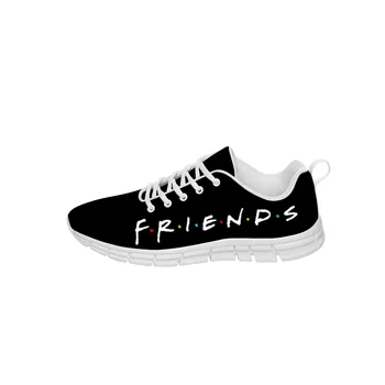 Arkadaşlar Düşük Üst Sneakers Mens Womens Genç Tv Gösterisi rahat ayakkabılar Tuval Bezi Ayakkabı 3D Baskı Nefes Hafif ayakkabı Beyaz