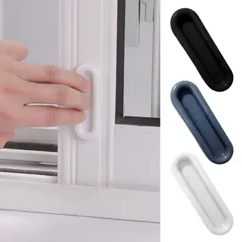 Sürgülü Kapı Kolları Punch - ücretsiz Kendinden yapışkanlı kaymaz Plastik Saplı Çekme Çıkarılabilir Pencere Çekmece Kolları Dolap Çeker 4 Adet