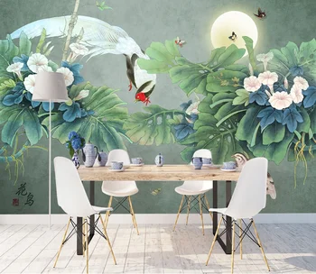 beibehang papel de parede Özel yeni Çin modern muz çiçek kuş kanepe TV arka plan duvar kağıdı duvar kağıtları ev dekor
