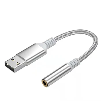 USB adaptörü 3.5 mm fiş yuvarlak delik cep telefonu kulaklık ses kablosu bağlı masaüstü bilgisayar dönüştürücü harici ses YCT