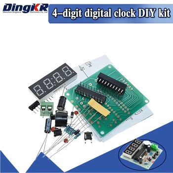 NoEnName_Null AT89C2051 Dijital 4 Bit Elektronik Saat Elektronik Üretim Paketi DIY Kiti