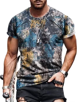 Yaz Erkek T-Shirt Tee Tribal Baskı Vintage Tops O Boyun Tatil Harajuku Gömlek Kısa Kollu Casual Erkek Komik Giyim Camiseta