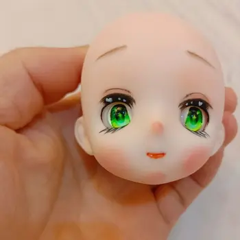 30cm Anime Bebek Kafası 1/6 Bjd Aksesuarları Makyaj Kafa ile 3D Gözler Kız Giyinmek Oyuncaklar
