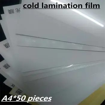 A4x 50 adet kendinden yapışkanlı soğuk laminasyon filmi korumak için hava kabarcığı olmadan fotoğraf ve Numune yapımı
