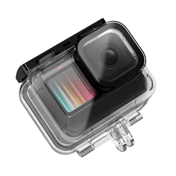 Su geçirmez Konut Case Lens Filtre GoPro Hero 9 Siyah Eylem Kamera Aksesuarları Sualtı Dalış Konut Kapak Kutusu Kabuk