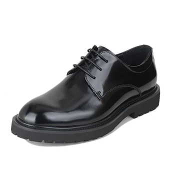 Marka YENİ erkek Deri Ayakkabı Iş Ofis Resmi Ayakkabı Olgun Zarif Stil Yuvarlak Ayak Artı Boyutu 44 Adam bağcıklı ayakkabı M6255