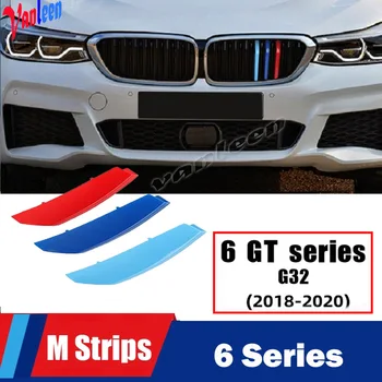 3 adet ABS BMW 6GT G32 Aksesuarları 17-21 BMW 6GT G32 Sticker Araba Ön ızgara kapağı Şerit Klip Motor Sporları Şekillendirici