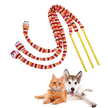 Kediler İnteraktif Oyuncaklar Komik Kedi Sopa Renkli Çubuk Teaser Plastik Çubuk Pet Olta Kedi Oyuncak Kedi Aksesuarları Evcil Hayvan Malzemeleri