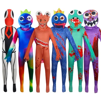 Gökkuşağı Arkadaşlar Kostüm Çocuk Boys Mavi Canavar Wiki Cosplay Korku Oyunu Cadılar Bayramı Tulum Dahil Olmak Üzere başlık Parti Kostüm