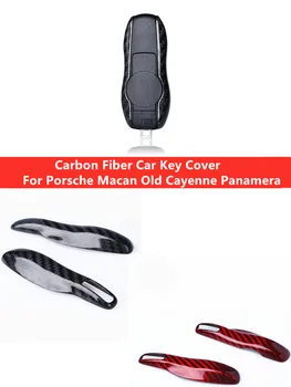 Porsche Boxster Cayman Panamera Gerçek Karbon Fiber Araba Anahtarı Durum Anahtar Kapak Araba Aksesuarları Koruyucu Kılıf Uzaktan Kumanda