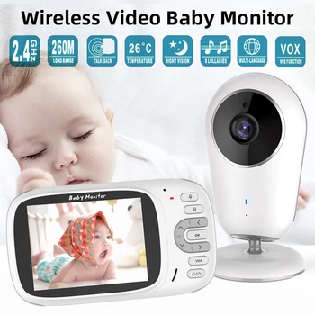 Bebek izleme monitörü 3.2 İnç LCD Kablosuz 2 Yönlü Konuşma Monitör Yüksek Çözünürlüklü Gece Görüş Gözetim Güvenlik Kamera Çocuk Bakıcısı