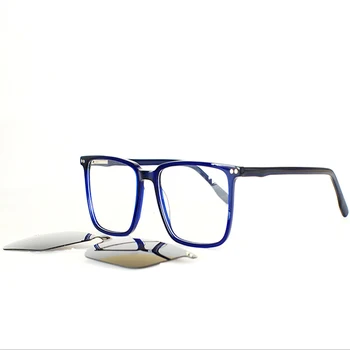 Gözlük 2023 Moda Kadın güneş gözlüğü üzerinde klip kare gözlük Polarize Asetat gözlük Çerçevesi Retro Yaz Anti mavi ışık