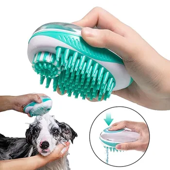 Pet Köpek Kedi Banyo Fırçası 2-in-1 Pet SPA Masaj Tarak Yumuşak Silikon evcil hayvan duşu Saç Bakım Cmob Köpek Temizleme Aracı Pet Malzemeleri