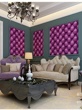 Modern Avrupa 3D Imitasyon Deri Yumuşak Duvar Kağıdı YS-HAO Otel Yatak Odası Oturma Odası Rulo